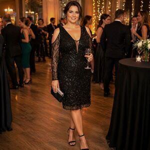 Adrianna Papell Sequined Cocktail Dress - Size 14 - NWT